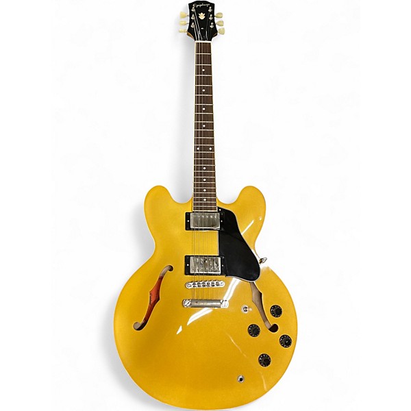 Used Epiphone ES335 IG Metallic Gold Hollow Body Electric Guitar