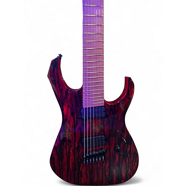 Used Guerilla M7HSM Candy Red Burst Solid Body Electric Guitar