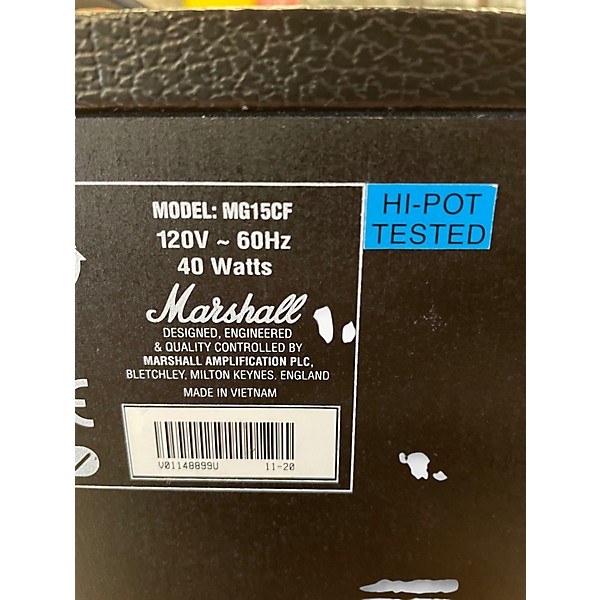 Used Marshall MG15 1X8 15W Guitar Combo Amp