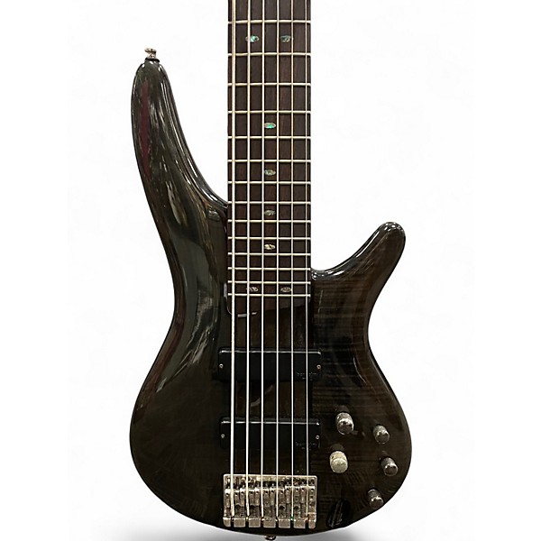 Used Ibanez SR706 6 String Trans Black Electric Bass Guitar