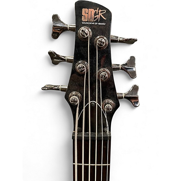 Used Ibanez SR706 6 String Trans Black Electric Bass Guitar