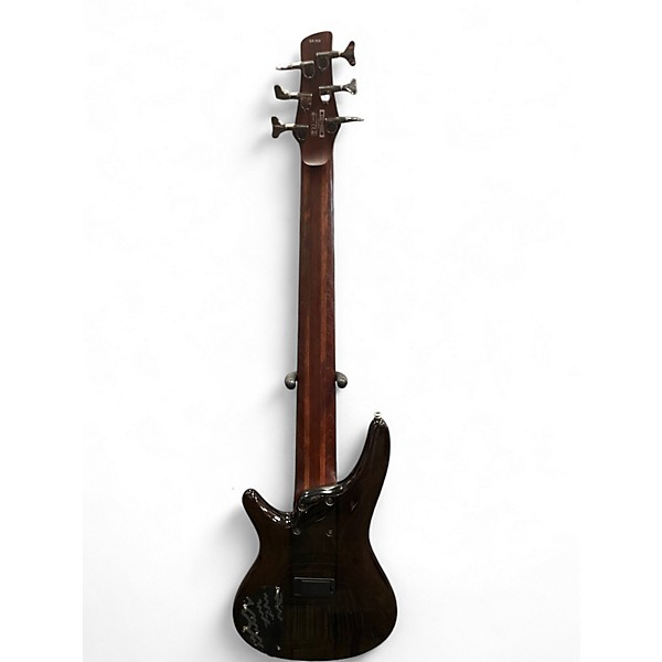 Used Ibanez SR706 6 String Trans Black Electric Bass Guitar