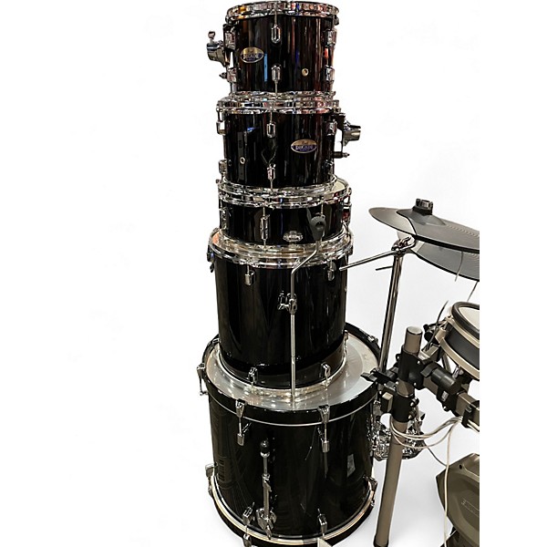 Used Pearl 5 Piece Decade Maple Black Drum Kit