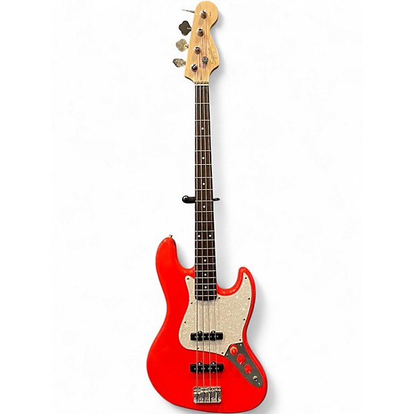 Used Squier Affinity Jazz Bass Red Electric Bass Guitar