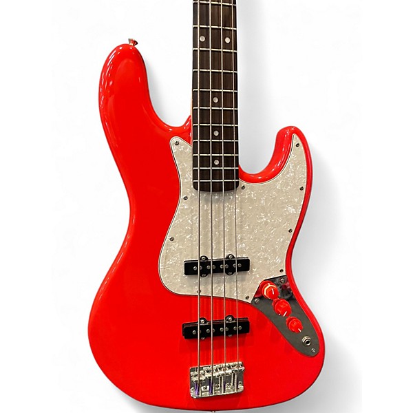 Used Squier Affinity Jazz Bass Red Electric Bass Guitar