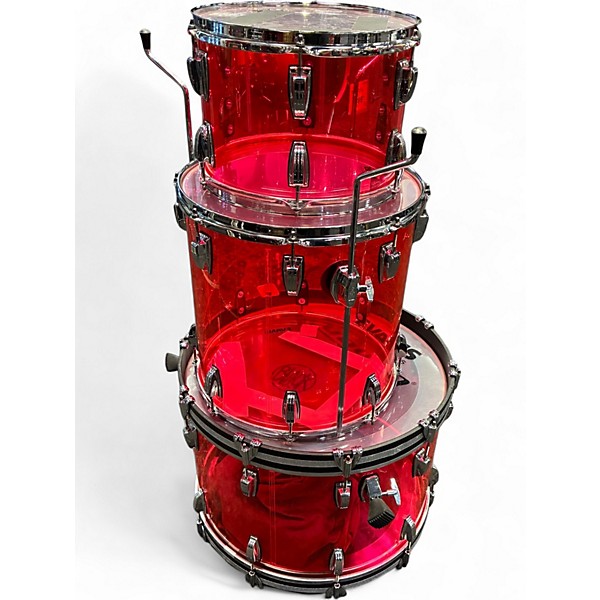 Used 2020s Ludwig 3 Piece Vistalite Ruby Drum Kit
