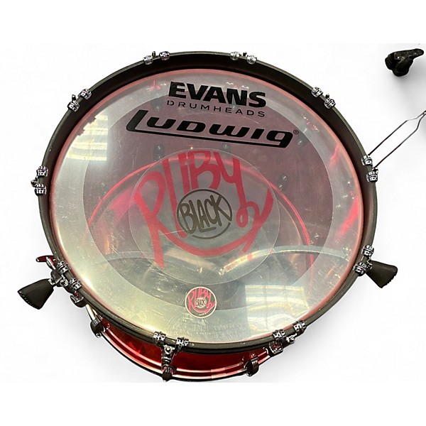 Used 2020s Ludwig 3 Piece Vistalite Ruby Drum Kit
