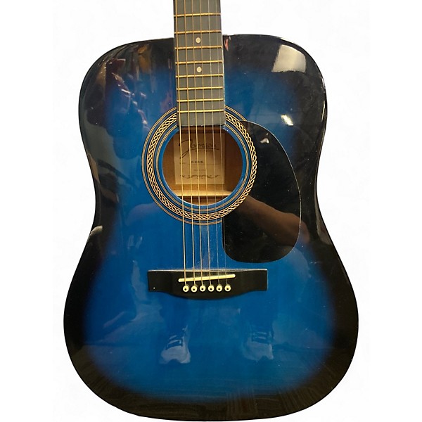 Used Johnson JG-610-Acousitc Blue Acoustic Guitar