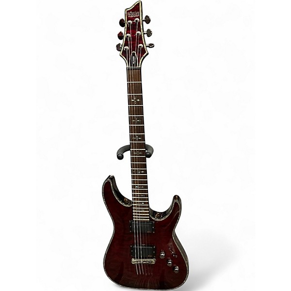 Used Schecter Guitar Research Diamond Series Hellraiser C7FR Black Cherry Solid Body Electric Guitar