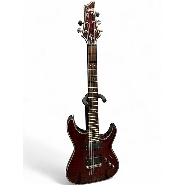 Used Schecter Guitar Research Diamond Series Hellraiser C7FR Black Cherry Solid Body Electric Guitar