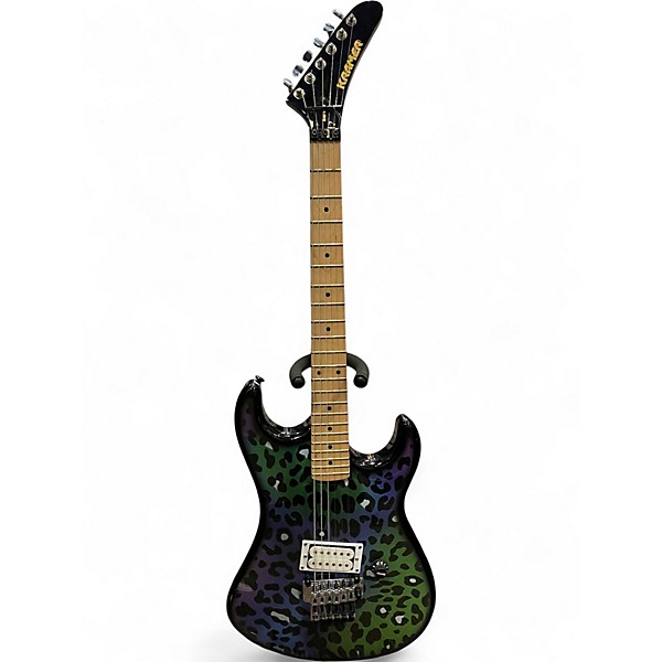 Used Kramer Baretta Feral Cat Rainbow Leopard Black Solid Body Electric Guitar