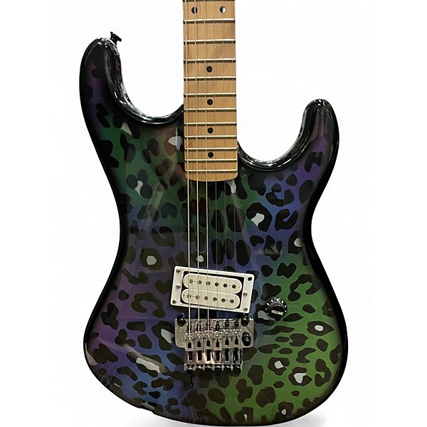 Used Kramer Baretta Feral Cat Rainbow Leopard Black Solid Body Electric Guitar