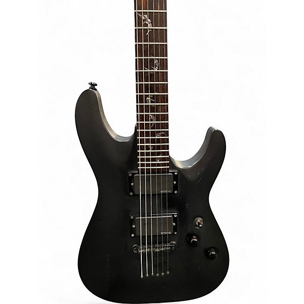 Used Schecter Guitar Research Diamond Damien 6 Black Solid Body Electric Guitar