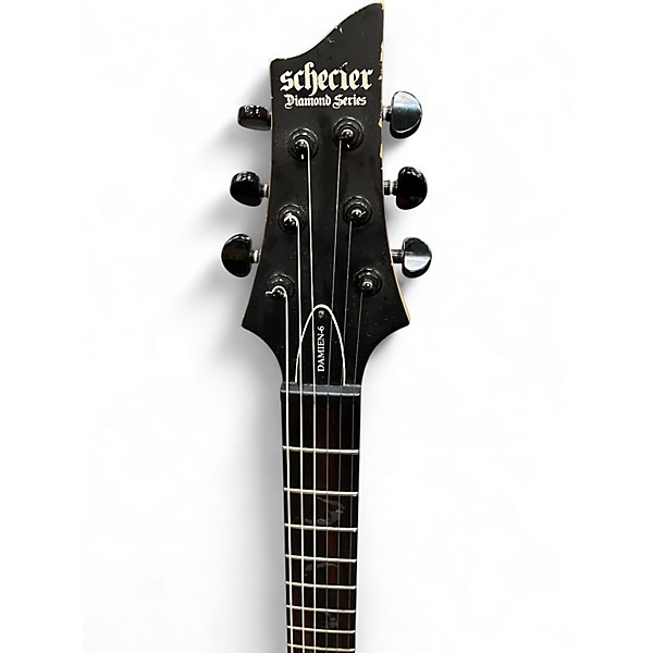 Used Schecter Guitar Research Diamond Damien 6 Black Solid Body Electric Guitar