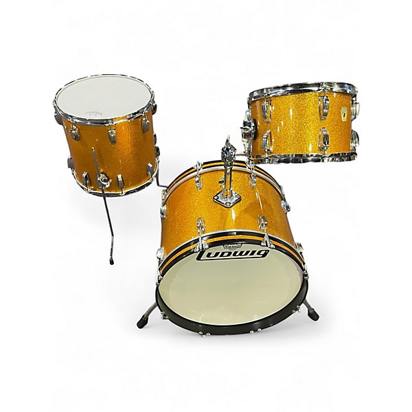 Used Ludwig 3 Piece Down beat Gold Drum Kit