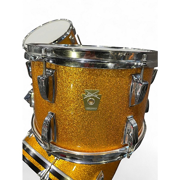 Used Ludwig 3 Piece Down beat Gold Drum Kit