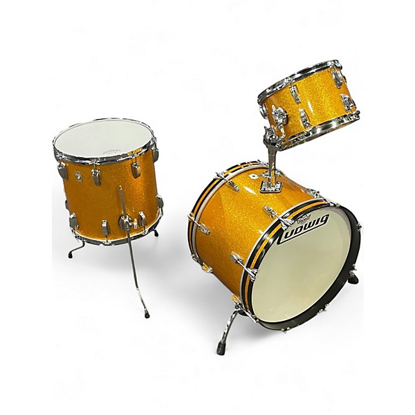 Used Ludwig 3 Piece Down beat Gold Drum Kit