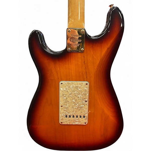 Vintage 1993 Fender Custom Shop Matched Tele / Strat Set Quilt top 3 Tone Sunburst Solid Body Electric Guitar