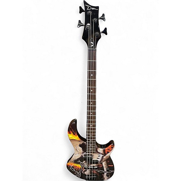 Used Dean E10APJ Edge 10 Active PJ Skull Crusher Skulls Electric Bass Guitar