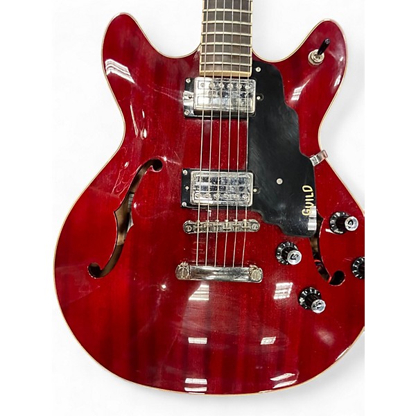 Used Guild SF1D Candy Apple Red Hollow Body Electric Guitar