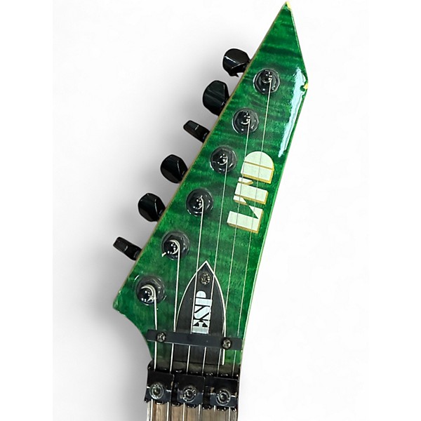 Used ESP LTD MH100QM Green Solid Body Electric Guitar