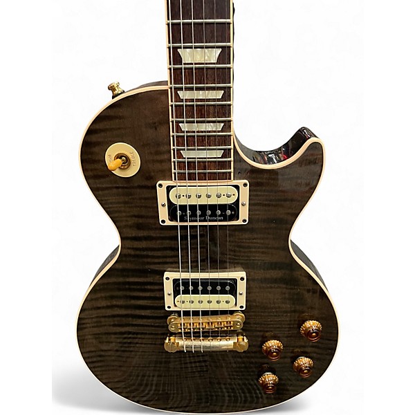 Used Gibson Les Paul Standard Plus Trans Black Solid Body Electric Guitar