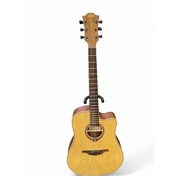 Used Lag Guitars T70DCE Natural Acoustic Electric Guitar