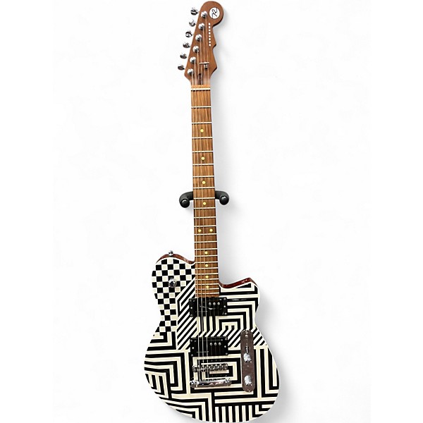 Used Reverend JENN WASNER SIGNATURE Black and White Solid Body Electric Guitar
