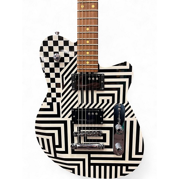 Used Reverend JENN WASNER SIGNATURE Black and White Solid Body Electric Guitar