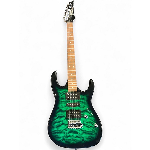 Used Ibanez GRX70QA Green Solid Body Electric Guitar