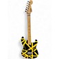 Used EVH Striped Series Black With Yellow Black and Yellow Solid Body Electric Guitar thumbnail
