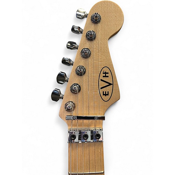 Used EVH Striped Series Black With Yellow Black and Yellow Solid Body Electric Guitar