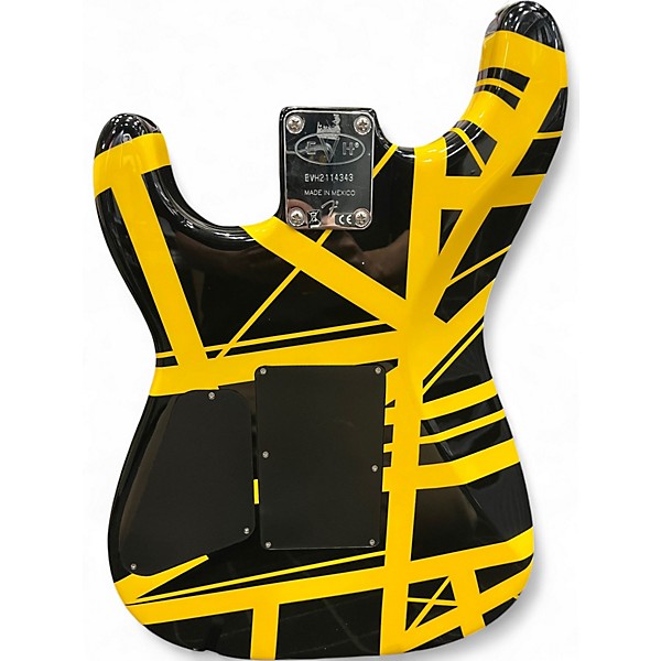 Used EVH Striped Series Black With Yellow Black and Yellow Solid Body Electric Guitar