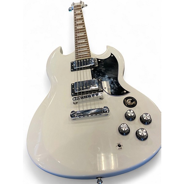 Used Leo Jaymz DOUBLE CUT STANDARD White Solid Body Electric Guitar