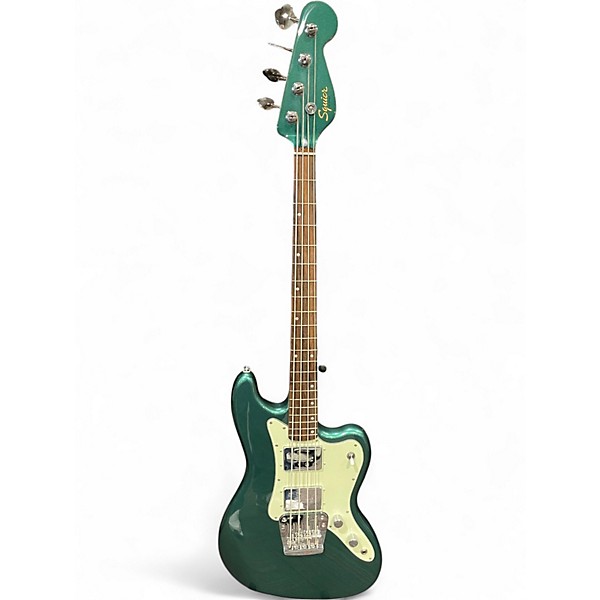 Used Squier Paranormal Rascal Sherwood Green Metallic Electric Bass Guitar