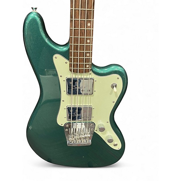Used Squier Paranormal Rascal Sherwood Green Metallic Electric Bass Guitar