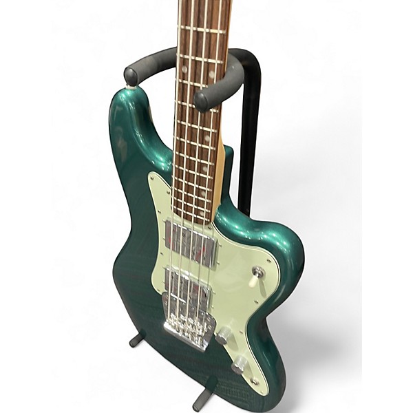 Used Squier Paranormal Rascal Sherwood Green Metallic Electric Bass Guitar