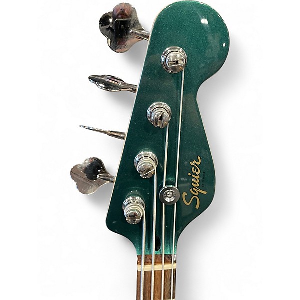 Used Squier Paranormal Rascal Sherwood Green Metallic Electric Bass Guitar