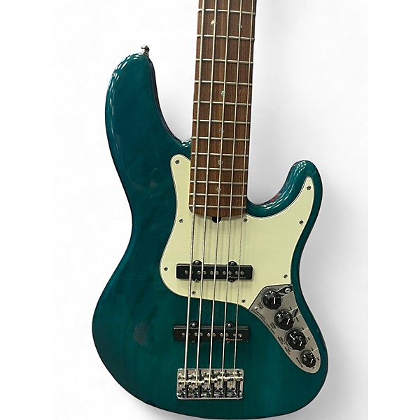 Used Fender DELUXE JAZZ BASS V Turquoise Electric Bass Guitar