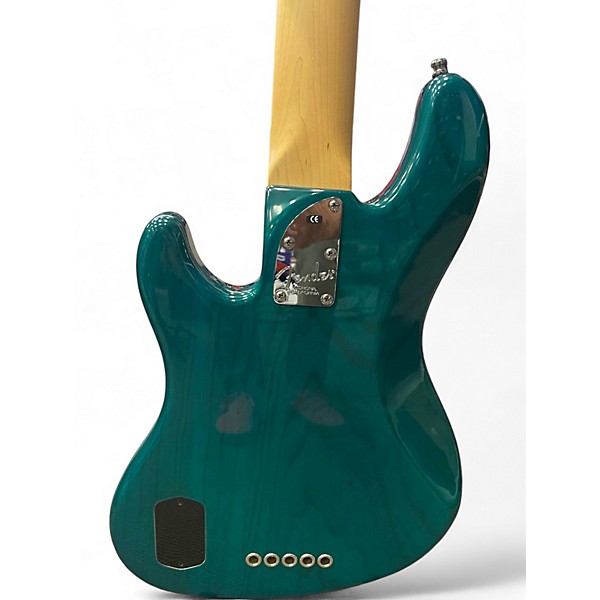 Used Fender DELUXE JAZZ BASS V Turquoise Electric Bass Guitar