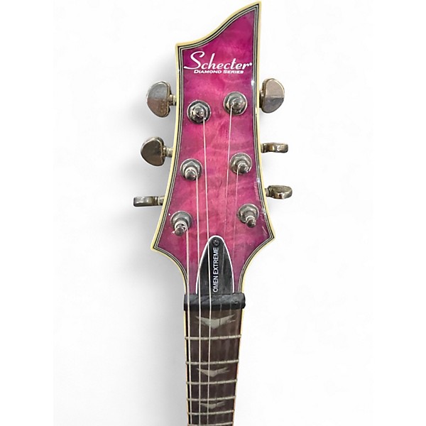 Used Schecter Guitar Research Omen Extreme 6 Trans Purple Solid Body Electric Guitar