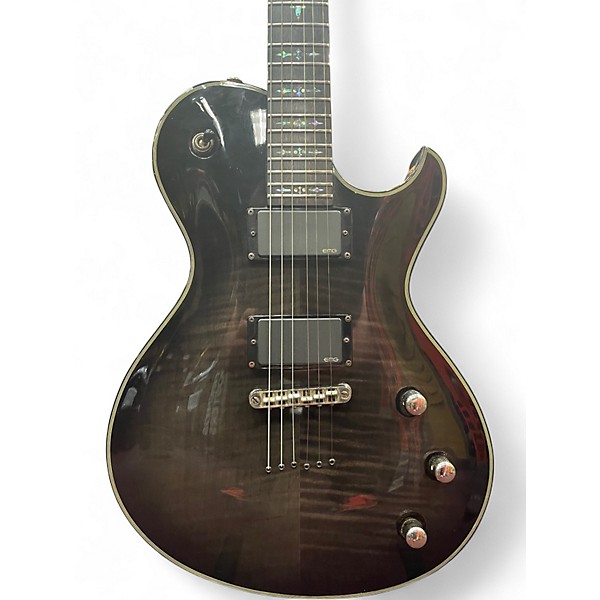Used Schecter Guitar Research Damien Elite Solo Trans Black Solid Body Electric Guitar