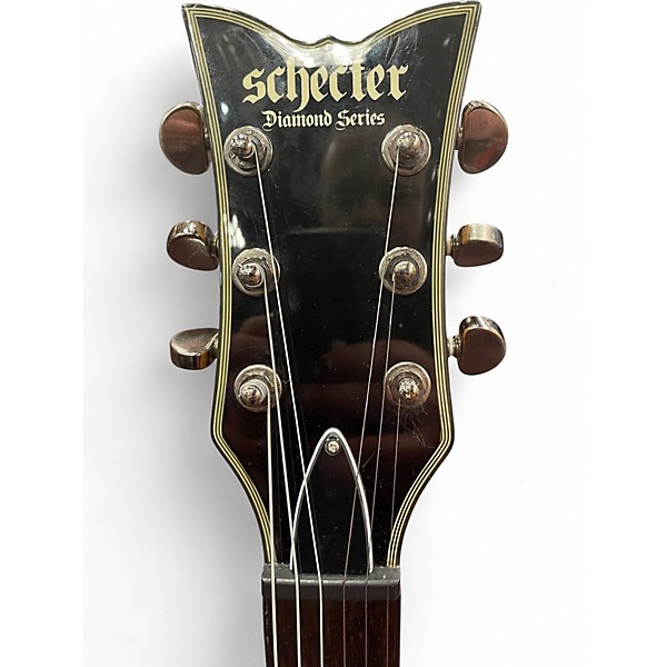 Used Schecter Guitar Research Damien Elite Solo Trans Black Solid Body Electric Guitar