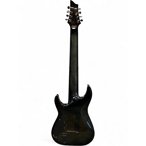 Used Schecter Guitar Research Hellraiser C8 Special 8 String Black and Silver Solid Body Electric Guitar