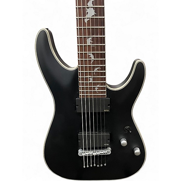 Used Schecter Guitar Research DAMIEN PLATINUM 7 Black Solid Body Electric Guitar