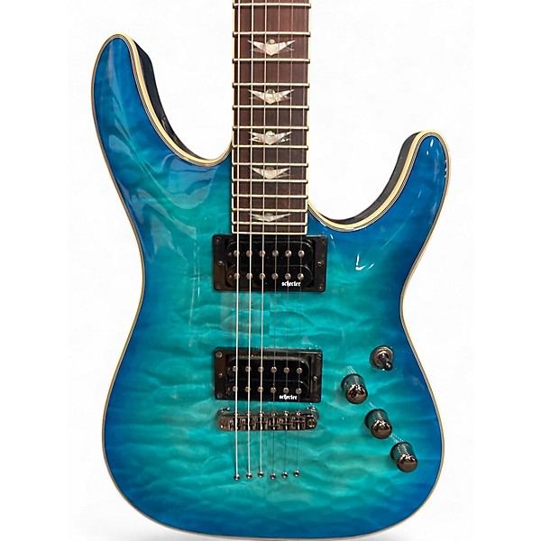 Used Schecter Guitar Research Omen Extreme 6 Trans Blue Solid Body Electric Guitar