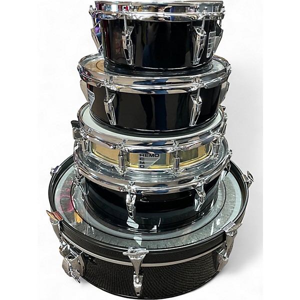 Used Remo 5 Piece Legero Black Drum Kit