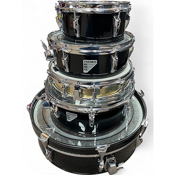Used Remo 5 Piece Legero Black Drum Kit