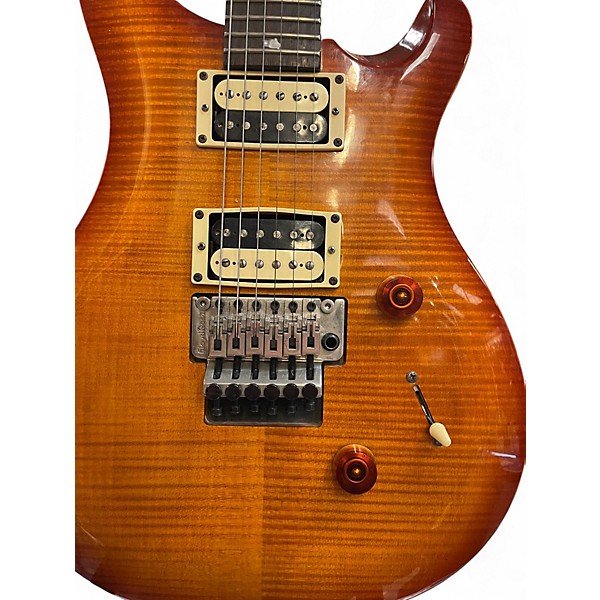 Used PRS SE Custom 24 Floyd Rose Cherry Sunburst Solid Body Electric Guitar