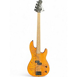Used Luna TATTOO BASS Amber Electric Bass Guitar
